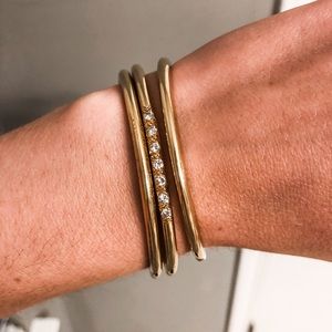 Gold and diamond bangles